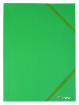 Gumis mappa, 15 mm, PP, A4, VICTORIA OFFICE, zöld