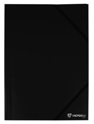 Gumis mappa, 15 mm, PP, A4, VICTORIA OFFICE, fekete