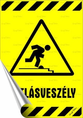 Információs matrica, 25x17,5 cm, "Botlásveszély"