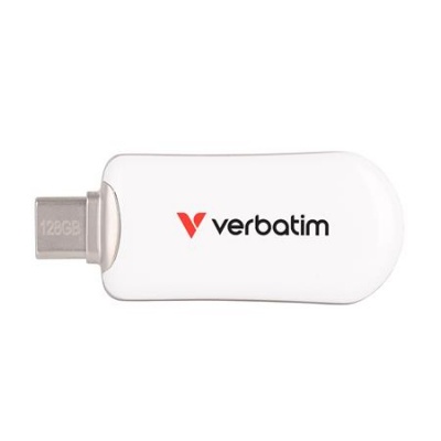 Pendrive, 128GB, USB-C 3.2 Gen1, VERBATIM "Plectra", fehér