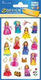 Matrica, papír, 3 ív, 76x120 mm, AVERY ZWECKFORM, "Z-Design No.53198", királylány