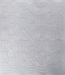 Öntapadós matrica, 3 cm-es, betűlap, fehér