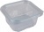 Ételtároló doboz, egybefedeles, műanyag, szögletes, 375 ml, 100 db, "Party", víztiszta